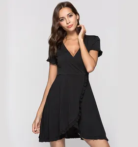 黑色经典性感连衣裙时尚女性夏装