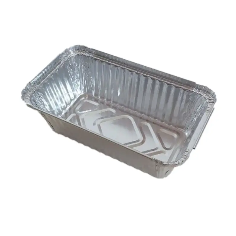 Recipientes de alimentos Uso de papel de aluminio Envasado de comida rápida personalizado Desechable Venta al por mayor Restaurante Plato de aluminio para hornear plateado XC