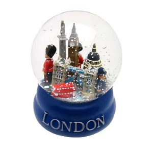 نانوى هدية تذكارية مخصصة من الراتينج بلون لندن كروي كرة ماء ثلجية