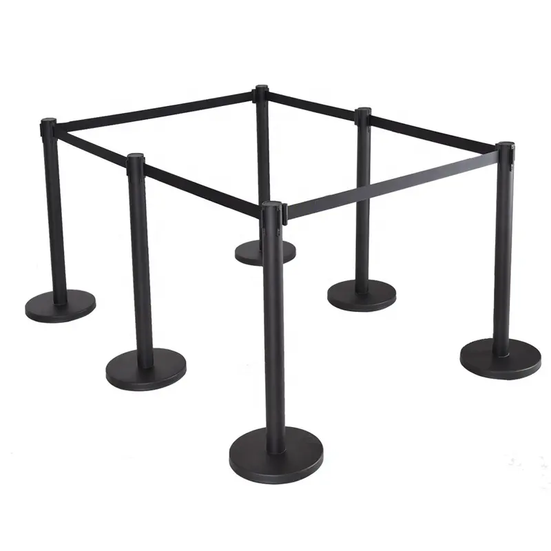 Rode Riem Stanchion Berichten Wachtrij Pole Intrekbare Crowd Control Touw Stanchion Barrier