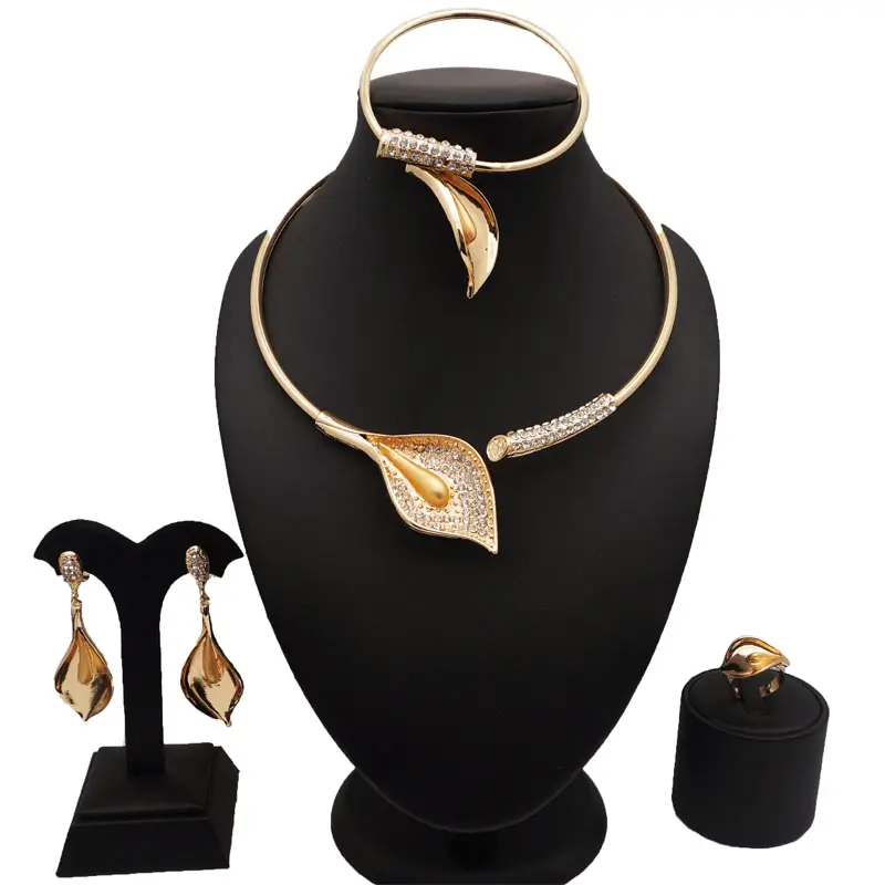 CJ914 Set Perhiasan 18K Anting Wanita, Inspirasi Afrika Perhiasan Anting-Anting Menjuntai