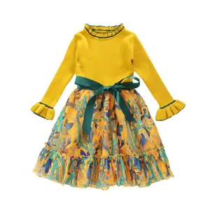 Hao Baby Nieuwe Meisjes In De Lente En Herfst Winter Met Verdikking En Pluizige Jas Chiffon Jurk Kind Prinses Jurk