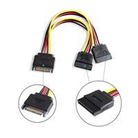 Cable divisor de alimentación SATA en Y, cable de alimentación SATA macho de 15 pines a doble hembra