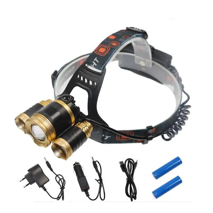 Good 3T6 LED Headlight Night Working Light Portable Head Flashlight 18650 Battery Headlamp Zoomable Lanterna LED Headlamps