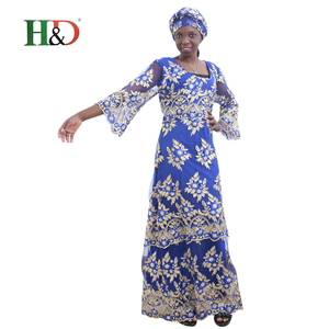 H & D Vente Chaude Style De Mode Cordon Dentelle De Mariage Robes Femmes Africaines Caftans Pour la Vente En Gros - Product Image 2