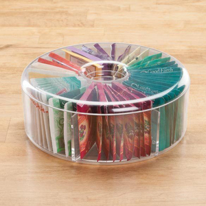 Acrylic Divided Box Tea Bag Holder Plastic Tea Bag Organizer