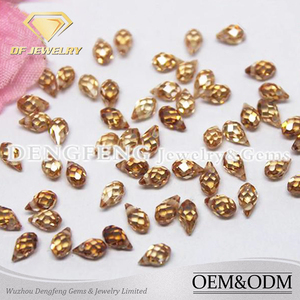 Facettes Larme <span class=keywords><strong>Perle</strong></span> pour <span class=keywords><strong>La</strong></span> Fabrication de Bijoux Synthétique Couleur Champagne CZ Pierres Précieuses - Product Image 1
