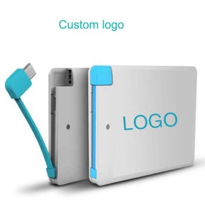 Batería Externa Ultra Delgada con Forma de Tarjeta de Crédito, Personalizable con Logotipo, 2500mah 2600mah, Superventas - Product Image 1