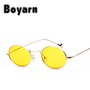 2018 la más nueva manera oval gafas de sol para mujer única metal lente multicolor marco verano estilo gafas al por mayor UV400 - Product Image 4
