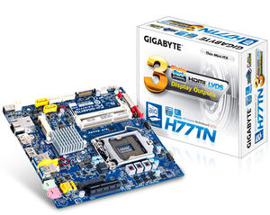 Gigabyte nouvellesoriginal mini.- itx carte mère intel lga1155 h77 ddr <span class=keywords><strong>3</strong></span>, dp, lvds, raid, dcin - Product Image 1