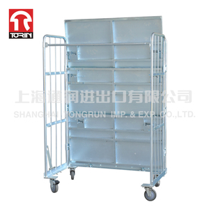 Torin SWK1039 Matériel d'entrepôt pliant à trois couches en forme de L Conteneur en rouleau en acier Chariot à cage à rouleaux - Product Image 2