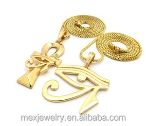 Collar con colgante de ojo de Horus <span class=keywords><strong>Ankh</strong></span> egipcio dorado - Product Image 4