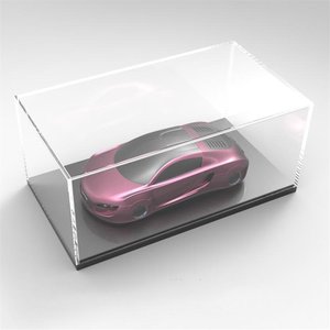 Vetrina per Auto in Scala 1:18 con Base in MDF Nero e Espositore in Acrilico Trasparente - Product Image 3