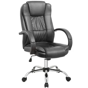 समायोज्य कुंडा Ergonomic कंप्यूटर डेस्क के साथ उच्च वापस चमड़े के कार्यालय कुर्सियों काठ का समर्थन