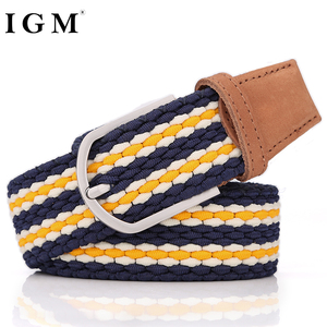 IGM cintos para calças de brim Das Senhoras do estiramento correia do webbing do jacquard cintos de golfe dos homens