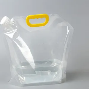 プラスチック製の再利用可能なスタンドアップポーチウォーターバッグ5リットルの折りたたみ式バッグ