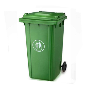 240l Outdoor recycled foot pedal plastic dustbin green garbage bin