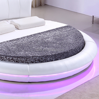 Wohnmöbel Schlafzimmer LED-Licht Großes Weißes Rundbett CY011