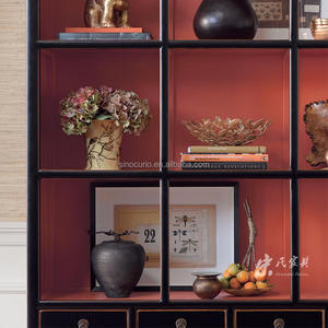 Muebles antiguos chinos, estantes de madera antigua, estantería lacada para libros - Product Image 4