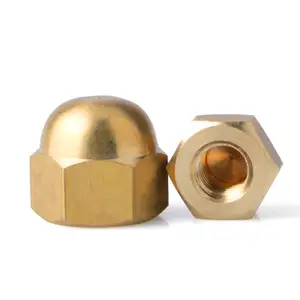 DIN 1587 brass hexagon domed cap nut M5