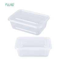 Boîte à emporter en plastique pour micro-ondes, 750ml/650ml, contenant jetable, rectangle transparent, emballage pour les restaurants