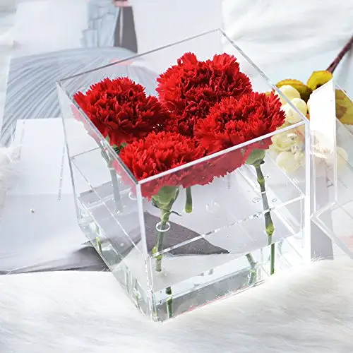 Großhandel Acryl Blumen kasten PMMA Blumentopf Formen stehen quadratische Blumenvase