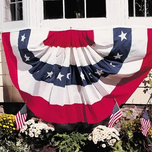 New product customized USA half fan banner home decoration pleated fan flag