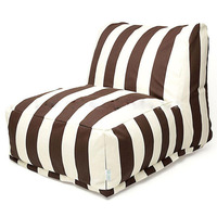 Chaise d'extérieur moderne à rayures en forme de L avec coussin de siège pour adulte avec revêtement amovible en toile tissu