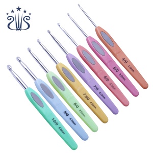 8pcs/<strong>set</strong> Wholesale Plastic Handle <strong>Crochet</strong> <strong>Hook</strong> Aluminum <strong>Crochet</strong> <strong>Hook</strong> <strong>Set</strong> - Product Image 2