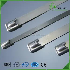 Zhe Jin PVC Beschichtetes Isolierung Ball-Lock Verstellbare Edelstahl Kabelbinder