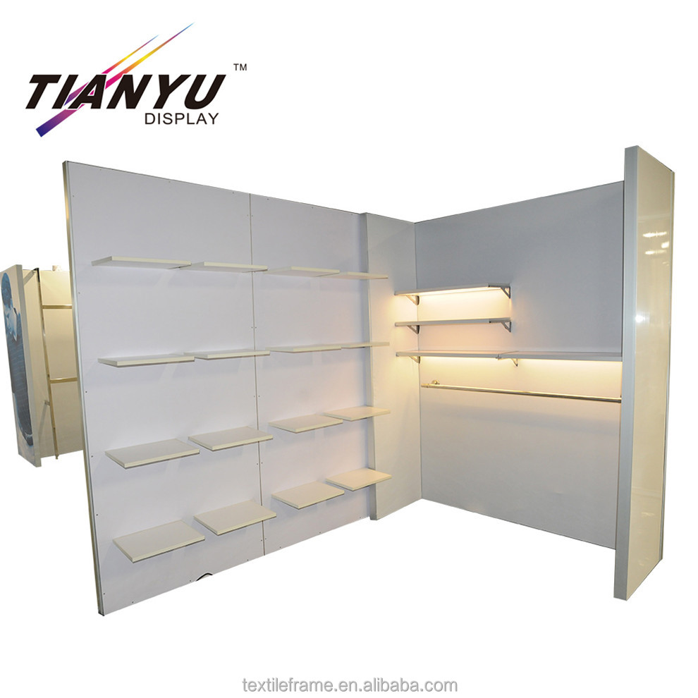 Modulaire Adaptée Aux Besoins Du Client de support de vêtements en aluminium stand d'exposition pour le salon