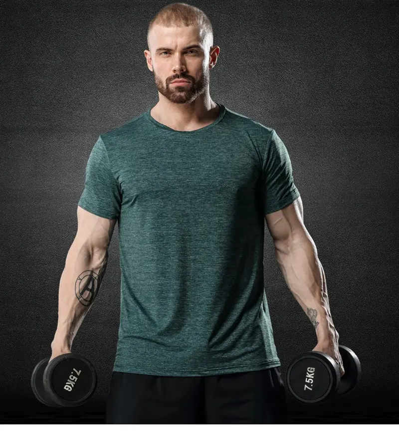 Mens Fitness Clothing Gym Shirt,Cotton Elasthane Premium Athletic Cut Mens Gym T Shirt