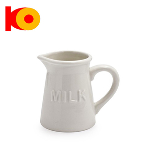 Bianco paffuto <span class=keywords><strong>di</strong></span> latte <span class=keywords><strong>di</strong></span> ceramica <span class=keywords><strong>vaso</strong></span> con manico - Product Image 2
