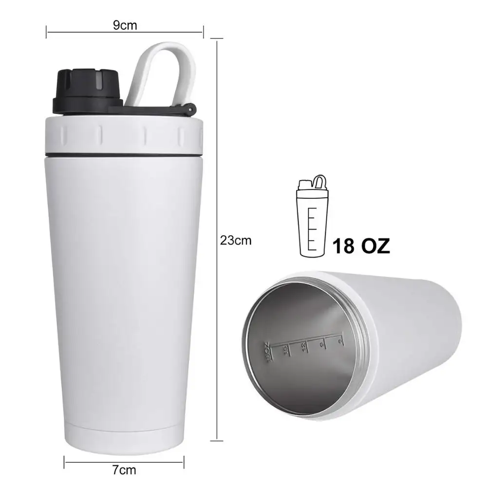 Sports Drink Bottle OEM Protein Shaker, Metal Water Bottles Stainless Steel with Lid