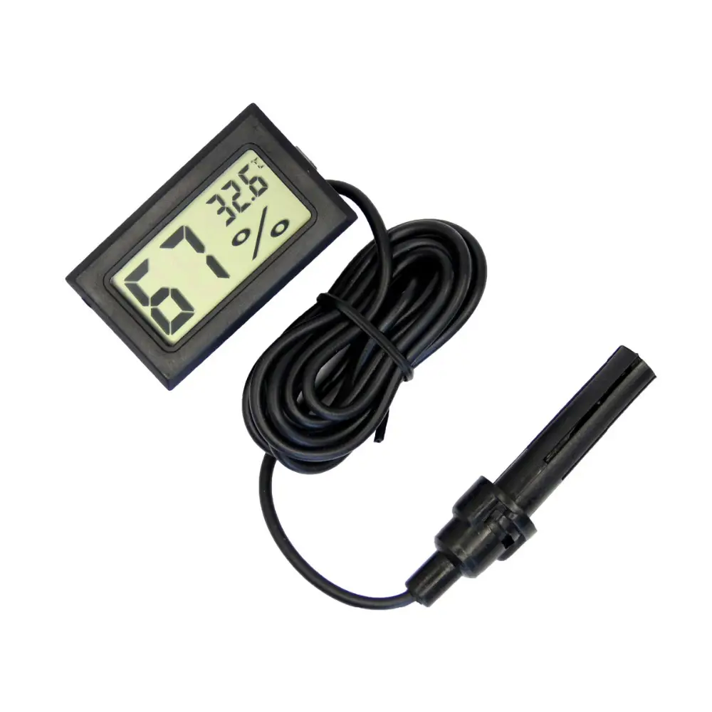 Termometer Digital Mini LCD, Pengukur Temperatur dan Kelembapan, Tampilan Digital Profesional dengan Sensor Eksternal TPM-30