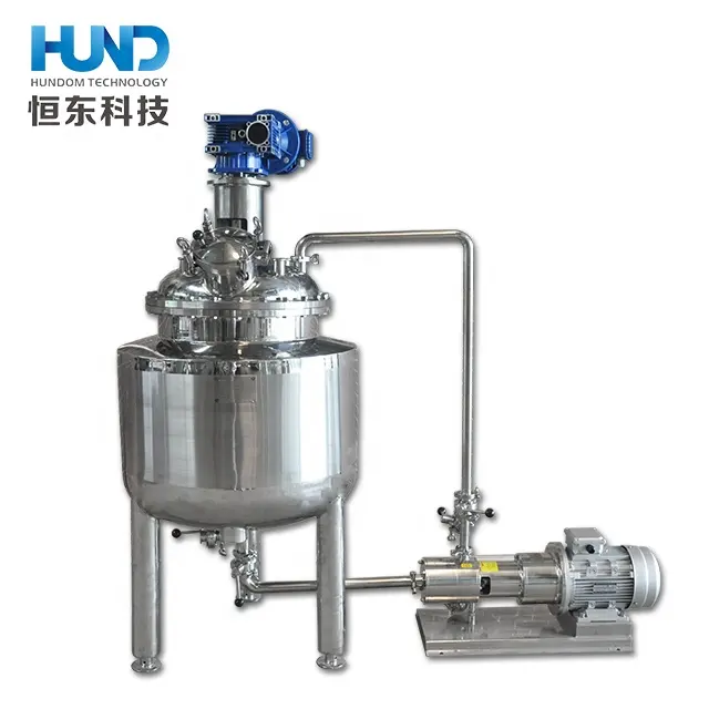 Chân không nhũ hóa trộn Tank với homogenizer dây chuyền sản xuất dầu gội đầu tốc độ cao chất tẩy rửa dầu gội pha trộn homogernizermixer