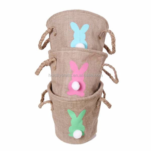 Bán Buôn Thăng Hoa Khoảng Trống Linen Phục Sinh Bunny Giỏ Tùy Chỉnh Trứng Túi Cá Nhân Kẹo Thỏ Xô Cho Trẻ Em - Product Image 2