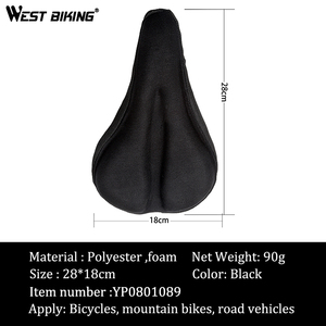 WEST BIKING-<span class=keywords><strong>funda</strong></span> suave y transpirable para SILLÍN <span class=keywords><strong>de</strong></span> bicicleta, cojín cómodo <span class=keywords><strong>de</strong></span> espuma para bicicleta <span class=keywords><strong>de</strong></span> montaña - Product Image 3
