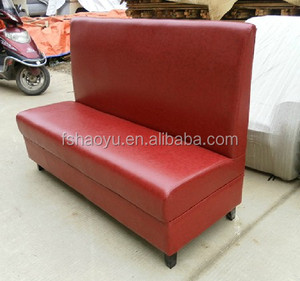 Muebles para Restaurante Mexicano, Asientos de Cuero Sintético Rojo Tipo Cabina, Sofá Doble para Restaurante - Product Image 6