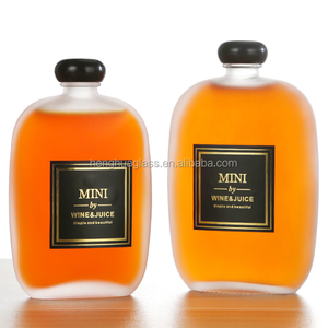 Rỗng 3Oz 4Oz 9Oz 12Oz Vuông Phẳng Sương Nước Trái Cây Chai Thủy Tinh Cho Whiskey Gin Rượu Đồ Uống Lạnh Cà Phê Sữa Trà Chai Chất Lỏng - Product Image 2