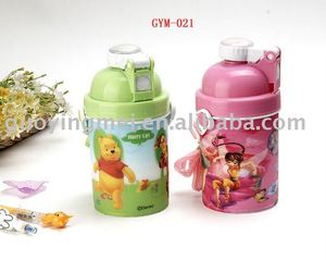 Garrafa de água <span class=keywords><strong>lenticular</strong></span> para crianças, garrafa de movimento com canudo - Product Image 1