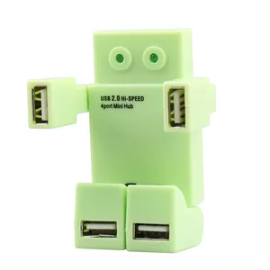 Hadiah Promosi Desain Logo Disesuaikan Hi-Speed 4 Port Robot USB HUB