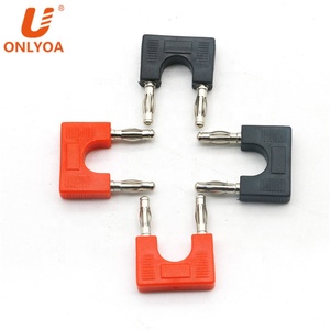 4mm Banana <strong>Plug</strong> Copper Nickel Plated <strong>Double</strong> Row Two Joint Anti-short / <strong>Double</strong> Row Two <strong>Adapter</strong> U Type Parallel <strong>Plug</strong> - Product Image 3