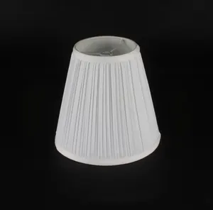 Competitive price white small pleated fabric table lamp shade cover for desk light