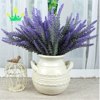 Fleurs artificielles Bouquet de lavande floquée Toucher réel Fleurs de mariage Plantes pour la décoration de la salle de fête Maison Hôtel