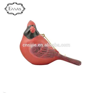الراتنج 2.75 "الأحمر الكاردينال الطيور الحلي للداخلية ديكور