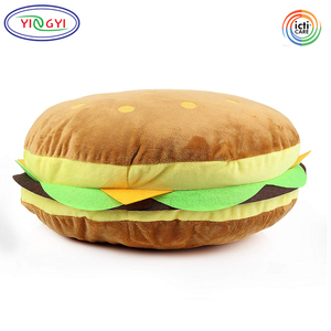 D208 Cheeseburger oreiller moelleux en peluche Hamburger ODM doux <span class=keywords><strong>Burger</strong></span> nourriture en peluche jouet cadeau Halloween Costume en peluche Hamburger coussin - Product Image 3