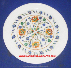 Assiette décorative en marbre Unique, incrustation décorative pour la maison - Product Image 1