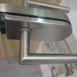 Thép Không Gỉ Thương Mại Kính Không Khung Keyless Khóa Cửa Với Xử Lý - Product Image 2