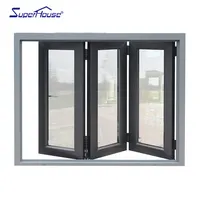 Superhouse-ventanas de vidrio de aluminio, ventanas de triple panel a prueba de balas, 3 ventanas, Europa